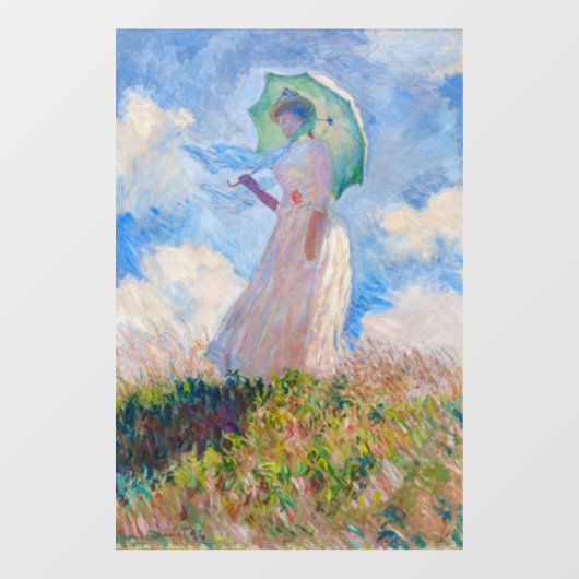 Claude Monet - Vrouw met een parasol naar links Raamsticker (Vel)