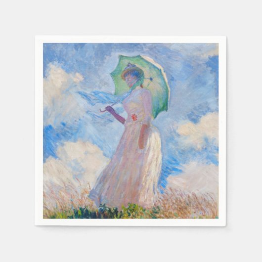 Claude Monet - Vrouw met een parasol naar links Servet (Voorkant)