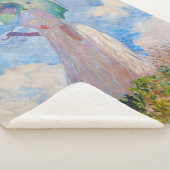 Claude Monet - Vrouw met een parasol naar links Sherpa Deken (3/4)