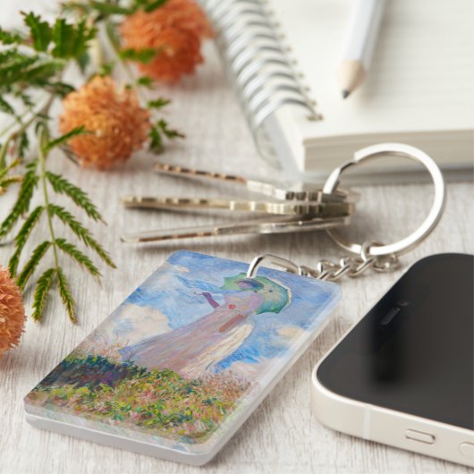 Claude Monet - Vrouw met een parasol naar links Sleutelhanger (Voorkant Rechts)