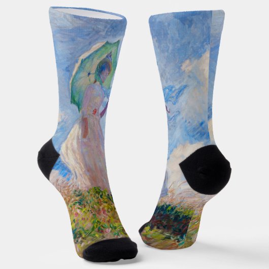 Claude Monet - Vrouw met een parasol naar links Sokken (Gebogen)