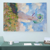 Claude Monet - Vrouw met een parasol naar links Spandoek (Beurs)