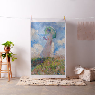 Claude Monet - Vrouw met een parasol naar links Stof