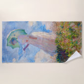 Claude Monet - Vrouw met een parasol naar links Strandlaken (Voorkant)