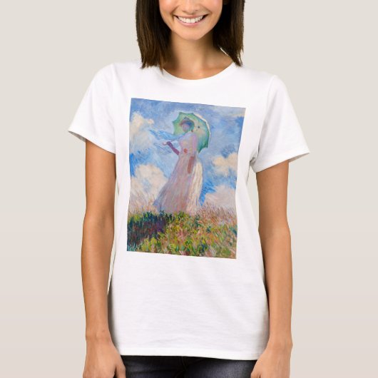 Claude Monet - Vrouw met een parasol naar links T-shirt (Voorkant)