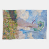 Claude Monet - Vrouw met een parasol naar links Theedoek (Horizontaal)