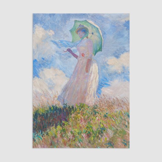 Claude Monet - Vrouw met een parasol naar links Tissuepapier