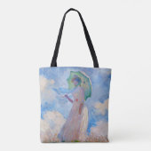 Claude Monet - Vrouw met een parasol naar links Tote Bag (Achterkant)