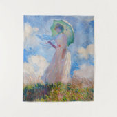 Claude Monet - Vrouw met een parasol naar links Wandkleed (Voorkant)