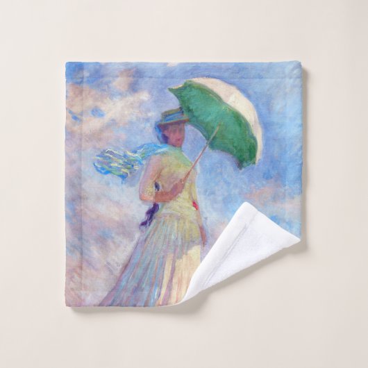 Claude Monet - Vrouw met een Parasol naar rechts Bad Handdoek (Wasdoekje)