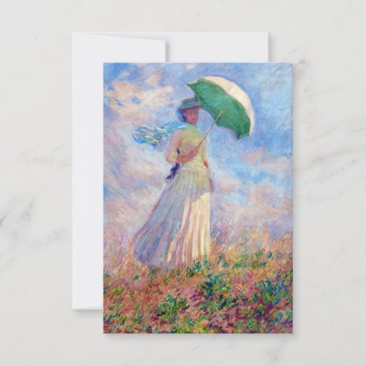 Claude Monet - Vrouw met een Parasol naar rechts Bedankkaart (Voorkant)