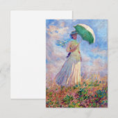 Claude Monet - Vrouw met een Parasol naar rechts Bedankkaart (Voorkant / Achterkant)