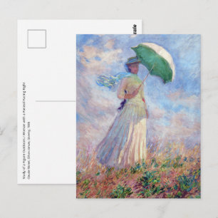 Claude Monet - Vrouw met een parasol naar rechts Briefkaart