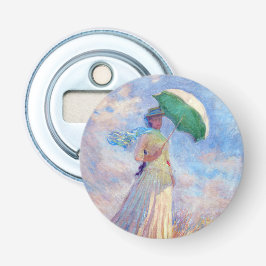 Claude Monet - Vrouw met een Parasol naar rechts Button Flesopener