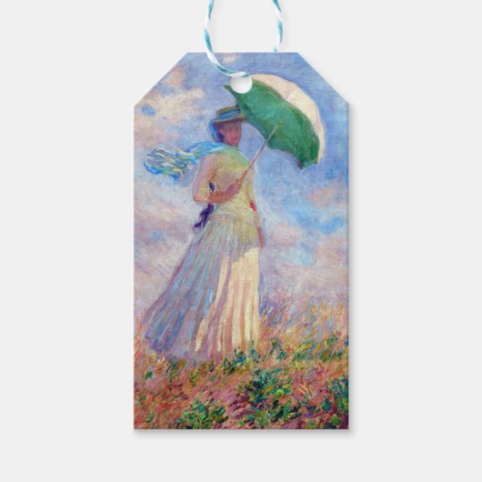 Claude Monet - Vrouw met een Parasol naar rechts Cadeaulabel (Voorkant)