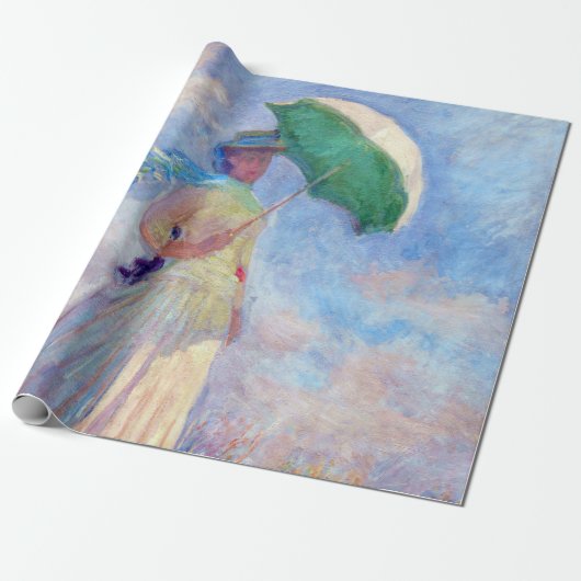 Claude Monet - Vrouw met een Parasol naar rechts Cadeaupapier (Uitgerold)