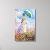 Claude Monet - Vrouw met een Parasol naar rechts Canvas Afdruk (Voorkant)