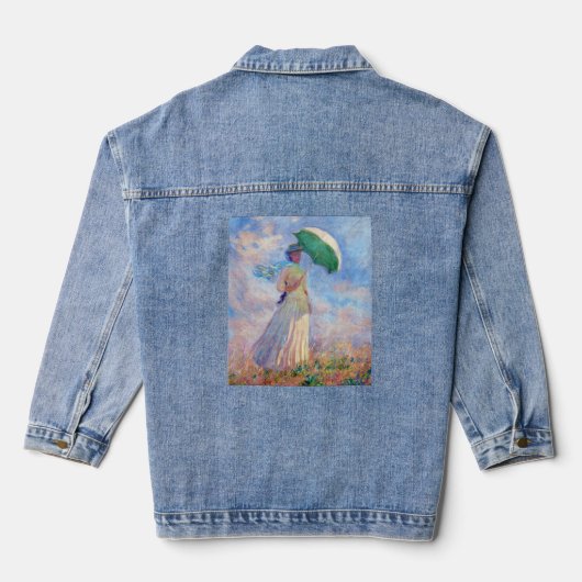 Claude Monet - Vrouw met een Parasol naar rechts Denim Jacket (Achterkant)