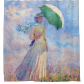 Claude Monet - Vrouw met een Parasol naar rechts Douchegordijn (Voorkant)