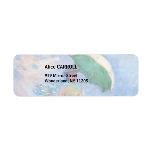 Claude Monet - Vrouw met een Parasol naar rechts Etiket (Voorkant)