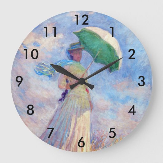 Claude Monet - Vrouw met een parasol naar rechts Grote Klok (Voorkant)