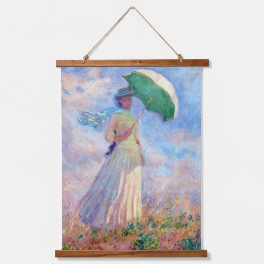 Claude Monet - Vrouw met een Parasol naar rechts Hangend Wandkleed (Voorkant)