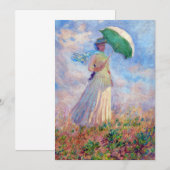 Claude Monet - Vrouw met een Parasol naar rechts Kaart (Voorkant / Achterkant)