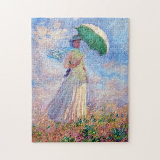 Claude Monet - Vrouw met een Parasol naar rechts Legpuzzel (Verticaal)