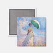 Claude Monet - Vrouw met een Parasol naar rechts Magneet (Voorkant / Achterkant)