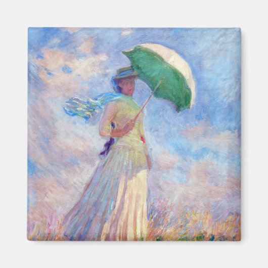 Claude Monet - Vrouw met een Parasol naar rechts Magneet (Voorkant)