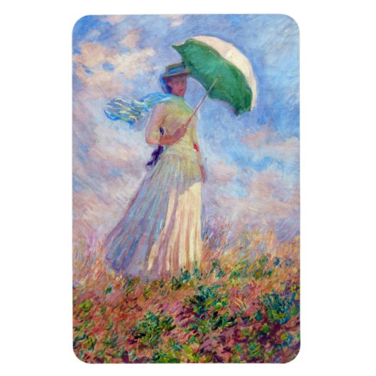 Claude Monet - Vrouw met een parasol naar rechts Magneet (Verticaal)