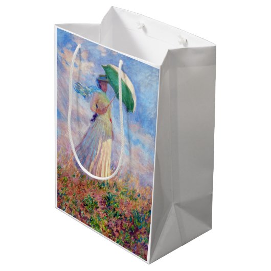 Claude Monet - Vrouw met een Parasol naar rechts Medium Cadeauzakje (Achterkant Gekanteld)