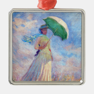 Claude Monet - Vrouw met een Parasol naar rechts Metalen Ornament