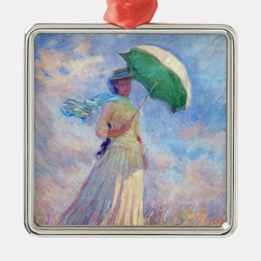 Claude Monet - Vrouw met een Parasol naar rechts Metalen Ornament (Voorkant)