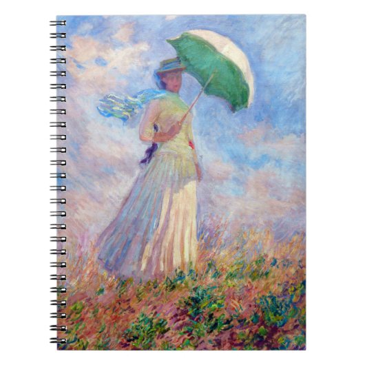 Claude Monet - Vrouw met een Parasol naar rechts Notitieboek (Voorkant)