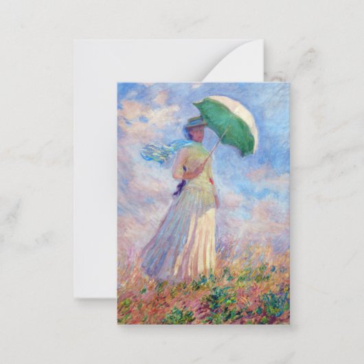 Claude Monet - Vrouw met een Parasol naar rechts Notitiekaartje (Voorkant)