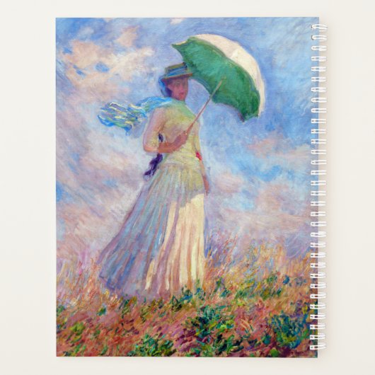 Claude Monet - Vrouw met een Parasol naar rechts Planner (Achterkant)