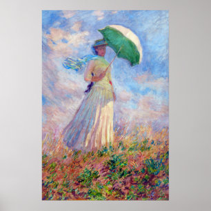 Claude Monet - Vrouw met een parasol naar rechts Poster