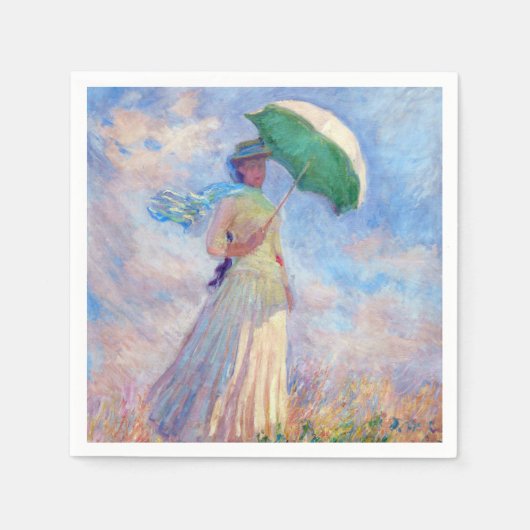 Claude Monet - Vrouw met een Parasol naar rechts Servet (Voorkant)