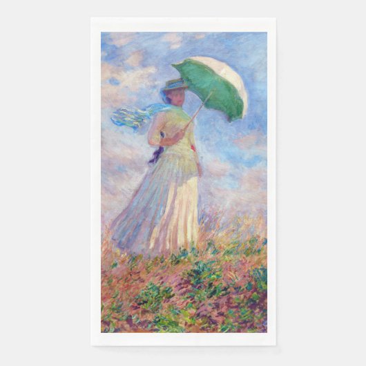Claude Monet - Vrouw met een Parasol naar rechts Servet (Voorkant)
