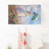 Claude Monet - Vrouw met een Parasol naar rechts Spandoek (Insitu)