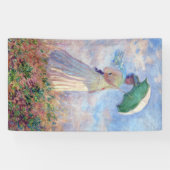 Claude Monet - Vrouw met een Parasol naar rechts Spandoek (Horizontaal)