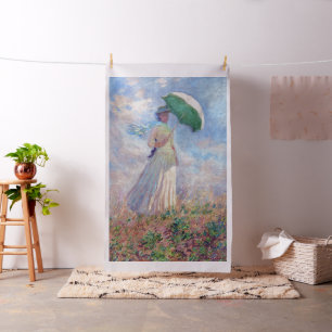 Claude Monet - Vrouw met een Parasol naar rechts Stof