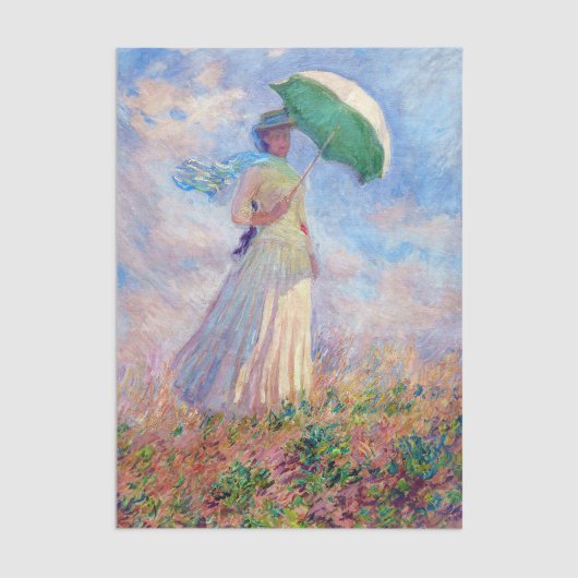 Claude Monet - Vrouw met een Parasol naar rechts Tissuepapier