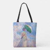 Claude Monet - Vrouw met een Parasol naar rechts Tote Bag (Achterkant)