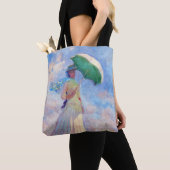 Claude Monet - Vrouw met een Parasol naar rechts Tote Bag (Dichtbij)