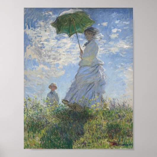 Claude Monet - Vrouw met een parasol Poster (Voorkant)