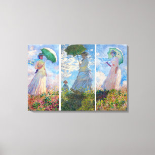 Claude Monet - Vrouw met een Parasol serie Canvas Afdruk