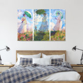 Claude Monet - Vrouw met een serie van Parasol Canvas Afdruk (Insitu (Slaapkamer))