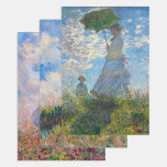 Claude Monet - Vrouw met een serie van Parasol Inpakpapier Vel<br><div class="desc">Vrouwen met een Parasol/Umbrella naar rechts gericht - Claude Monet in 1886. The Promenade,  Woman with a Parasol - Claude Monet,  1875. Vrouw met een parasol/paraplu naar links - Claude Monet in 1886.</div>
